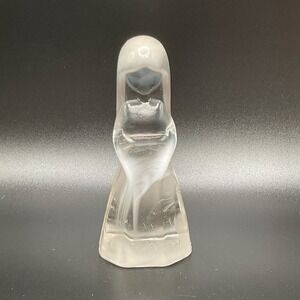 Mosser Glass Vi Hunter Jenny Doll Figurine Snow Frost Clear White Vintage 1982